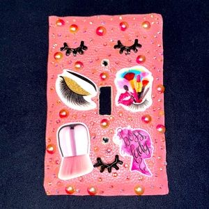 My handmade light switch cover this is Pearl Pink Eyelashes